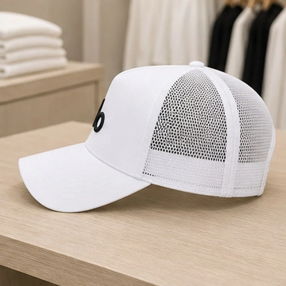 ALO Yoga White Black Golf Mesh Trucker Cap Hat Sporty